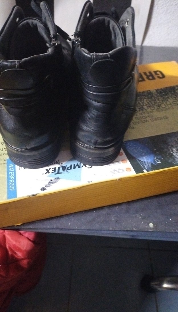 Erkek Siyah Deri Bağcıklı Botlar - Görsel 3