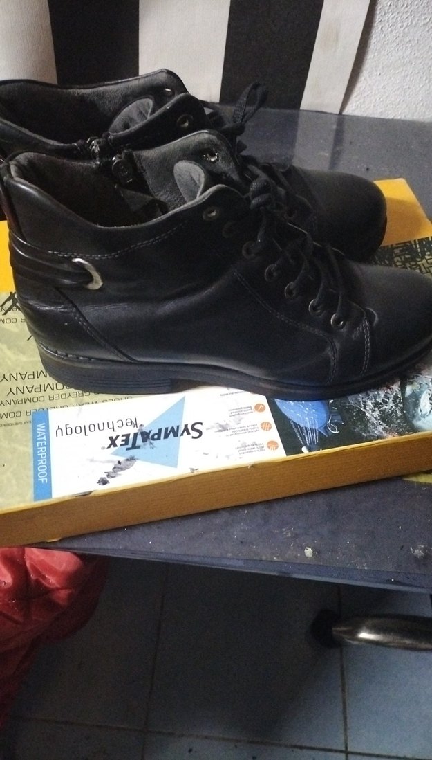 Erkek Siyah Deri Bağcıklı Botlar - Görsel 2