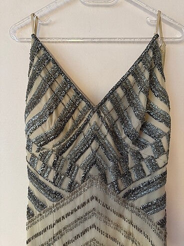xs Beden camel Renk Oleg Cassini Abiye Elbise