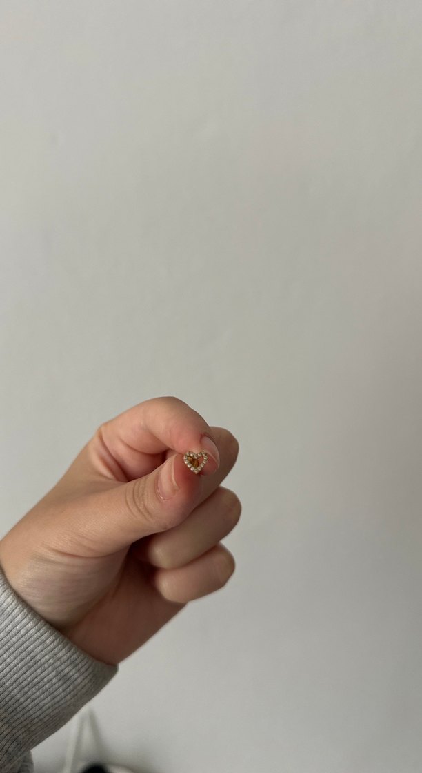 Titanyum kalp Piercing 6mm - Görsel 2