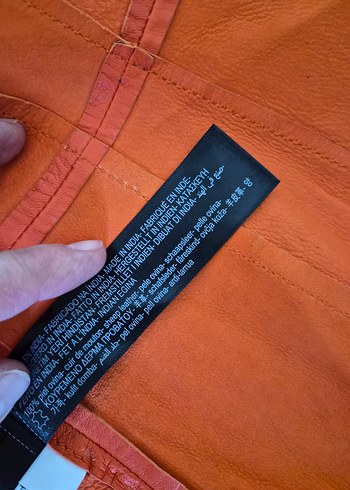 Massimo Turuncu Deri Kadın Gömlek - Görsel 3