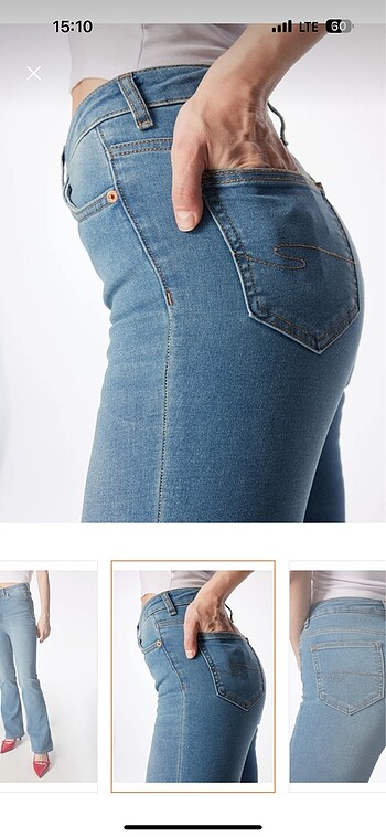 26 Beden Lee Cooper yüksek bel İspanyol paça pantolon