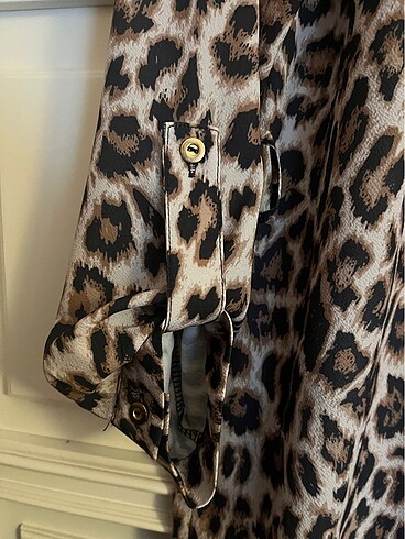 40 Beden Leopar desen şifon elbise