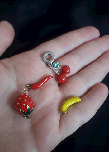 Renkli Boncuklu Meyve Charm Seti - Görsel 5