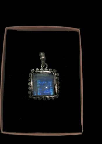 Sterling silver Ay taşı Bohem Kolye Ucu