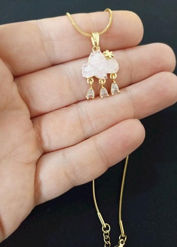 Altın Renkli Mini Bulut Kolye - Görsel 11