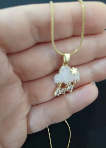 Altın Renkli Mini Bulut Kolye - Görsel 7