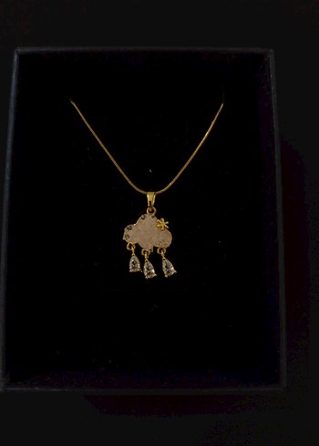 Altın Renkli Mini Bulut Kolye - Görsel 3