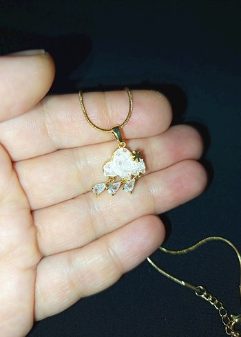 Altın Renkli Mini Bulut Kolye - Görsel 5