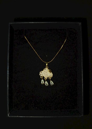 Altın Renkli Mini Bulut Kolye - Görsel 4