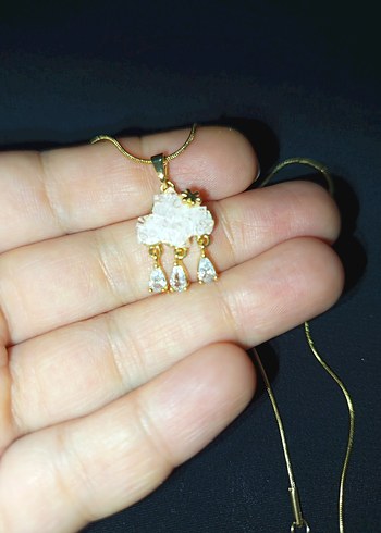 Altın Renkli Mini Bulut Kolye - Görsel 10