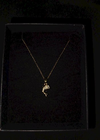 Altın Renkli Zincir Detaylı Midi Kolye - Görsel 4