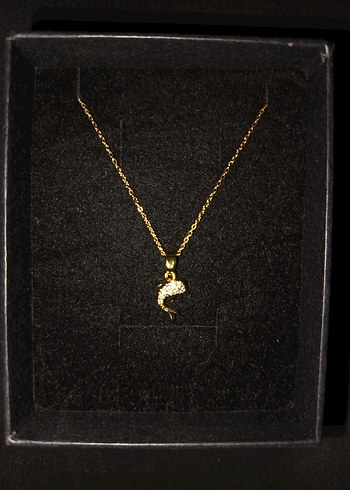 Altın Renkli Zincir Detaylı Midi Kolye - Görsel 5