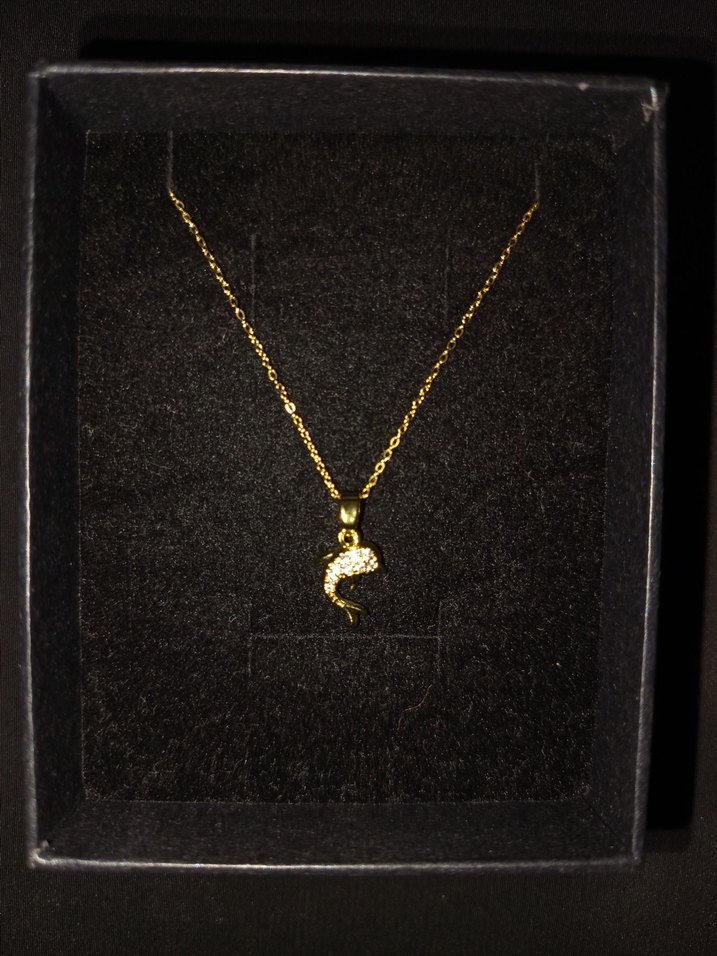 Altın Renkli Zincir Detaylı Midi Kolye - Görsel 2