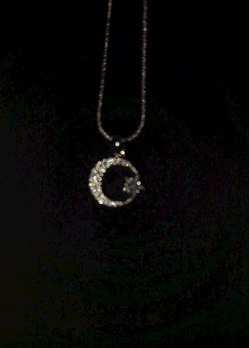 Gümüş renk Ay ve Yıldız Kolye - Görsel 6