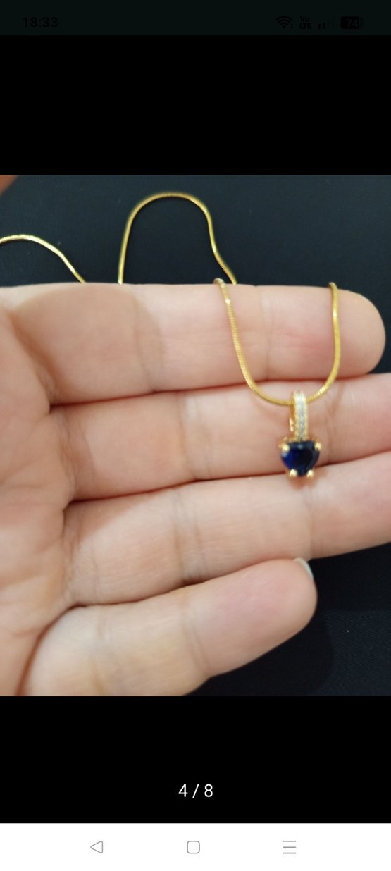 Altın Renkli Mini Zincirli Kolye - Görsel 4