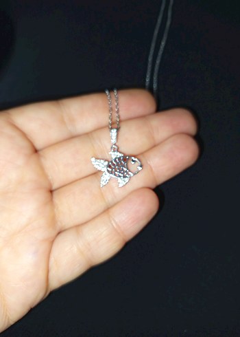 Bohem Zincir Detaylı Gümüş Renkli Balık Kolye - Görsel 13