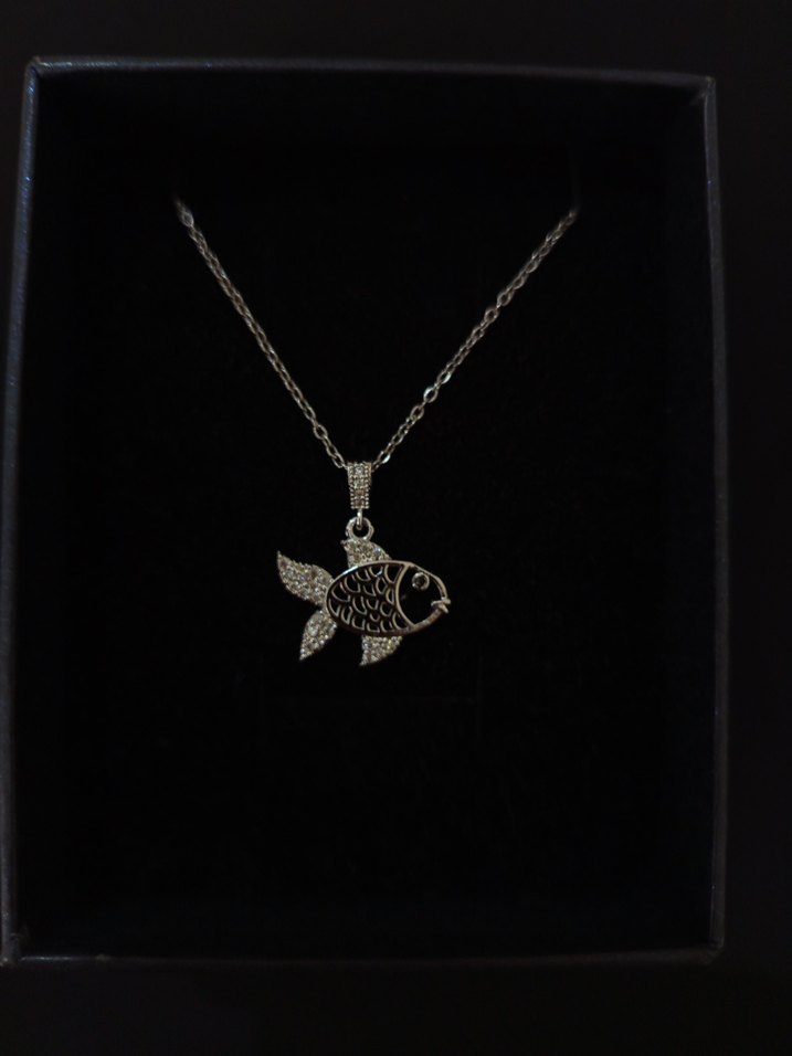 Bohem Zincir Detaylı Gümüş Renkli Balık Kolye - Görsel 2