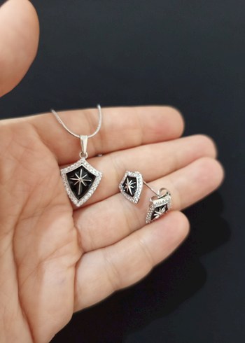 Klasik Gotik Mini Zincirli Kolye ve Küpe Seti - Görsel 2