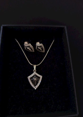 Klasik Gotik Mini Zincirli Kolye ve Küpe Seti - Görsel 4