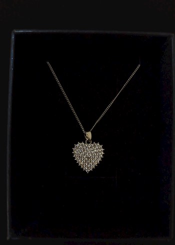 Işıltılı Kalpli Çelik Kolye - Görsel 9