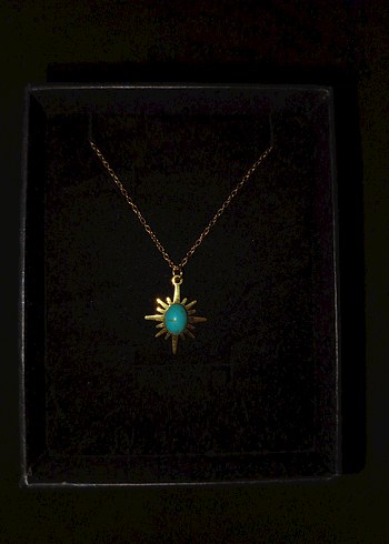 Turkuaz Taşlı Mini Bohem Kolye - Görsel 6