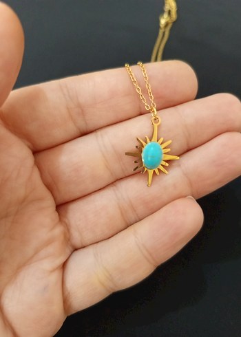 Turkuaz Taşlı Mini Bohem Kolye - Görsel 11