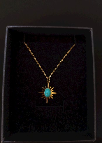 Turkuaz Taşlı Mini Bohem Kolye - Görsel 5