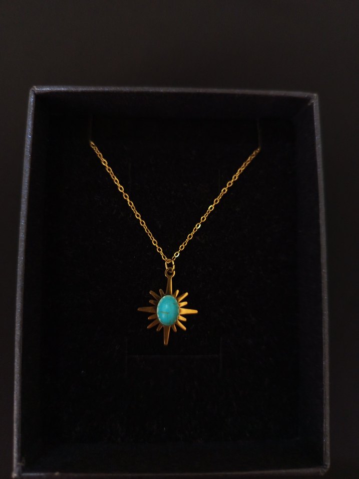 Turkuaz Taşlı Mini Bohem Kolye - Görsel 5