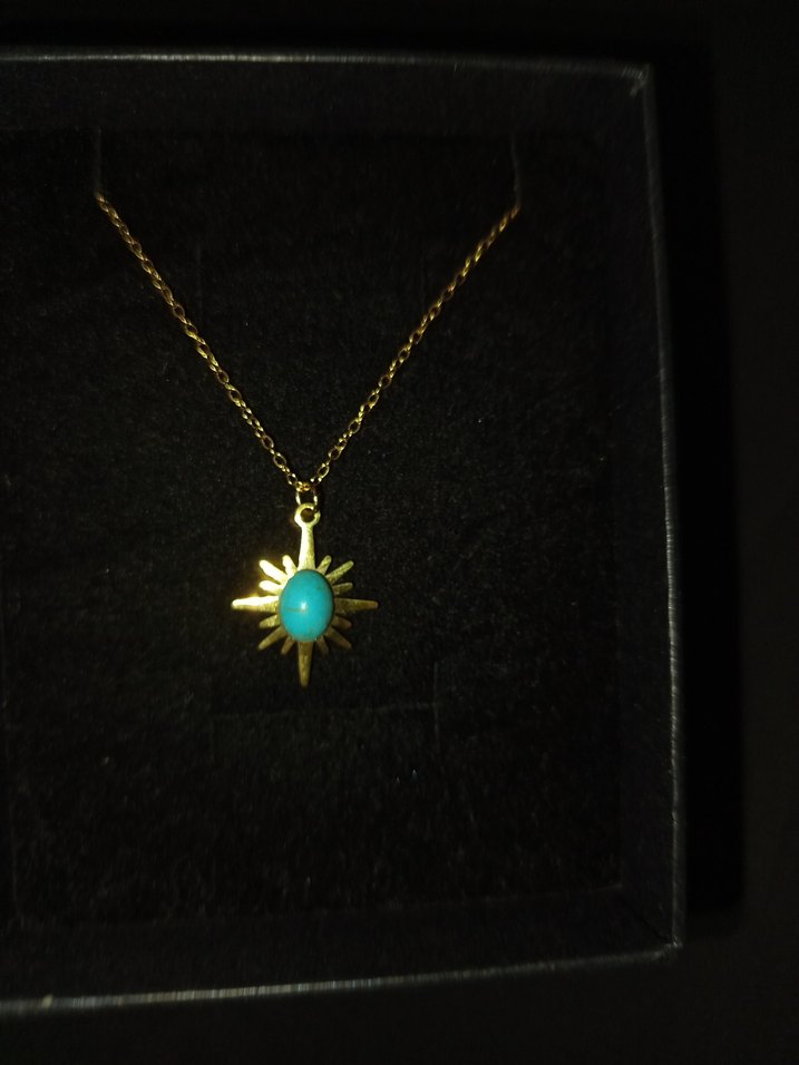 Turkuaz Taşlı Mini Bohem Kolye - Görsel 3