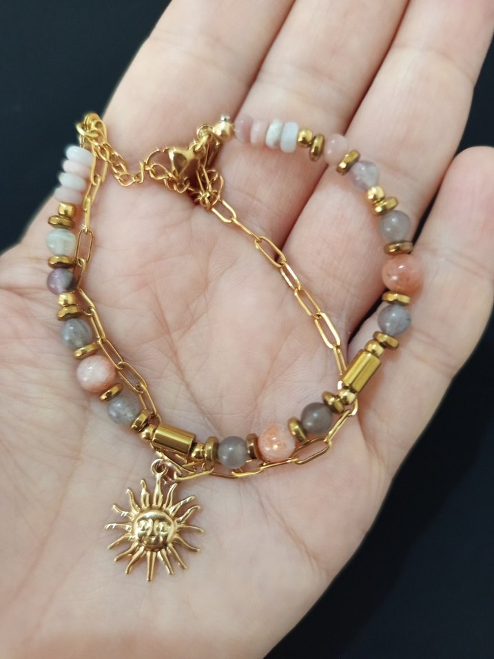 Bohem Güneş Figürlü Çelik Bileklik - Görsel 4