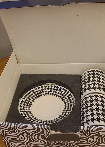 Kahverengi Kazayağı Desenli 2'li Fincan Takımı - Görsel 2