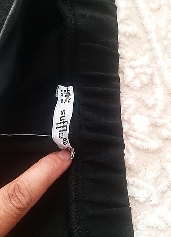 xl Beden siyah Renk Deri detaylı pantolon