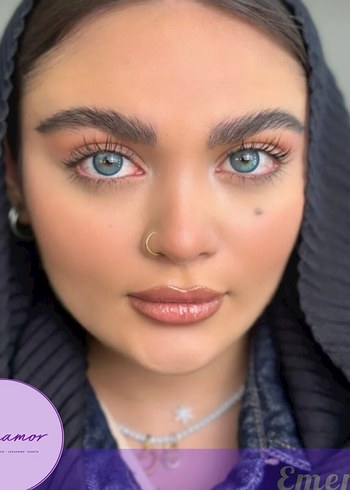 Emerald turkuaz renk bir yıllık lens - Görsel 2