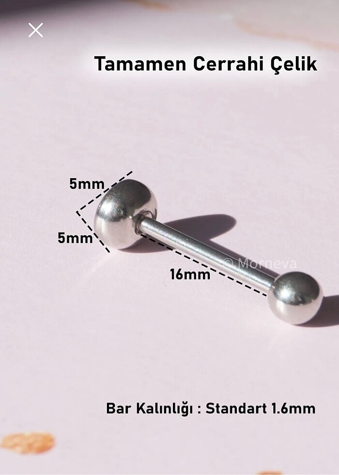 Hello kitty çelik dil piercing - Görsel 3