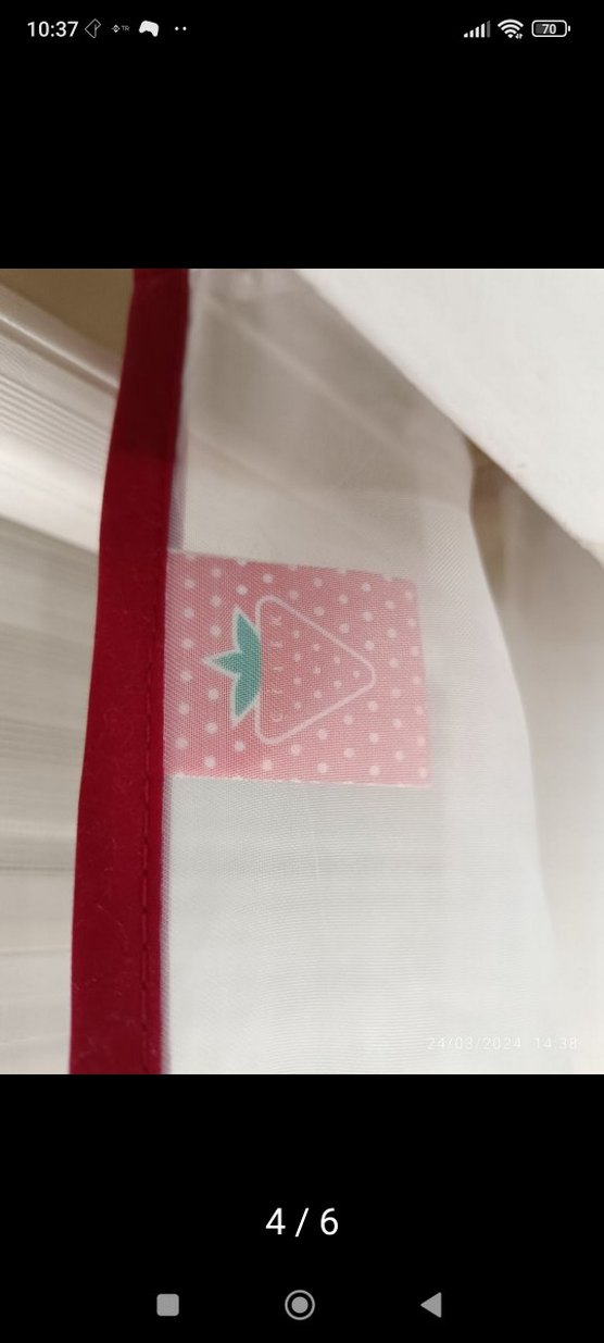 çilek marka Beyaz Çizgili Modern Perde - Görsel 2