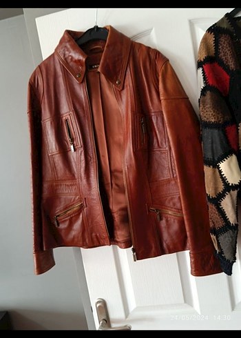 desa Kemer Detaylı Kahverengi Deri Kadın Ceket - Görsel 2