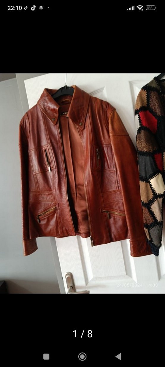 desa Kemer Detaylı Kahverengi Deri Kadın Ceket - Görsel 2