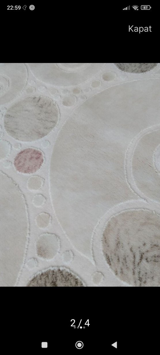 3 lü Tk. Beyaz Modern Halı - Görsel 2