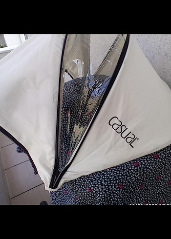 casual Baskılı Beyaz Bebek Arabası Gölgelik - Görsel 3