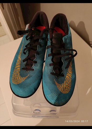 Nike Turkuaz Erkek Futbol Ayakkabısı Velcro Bağcıklı - Görsel 3