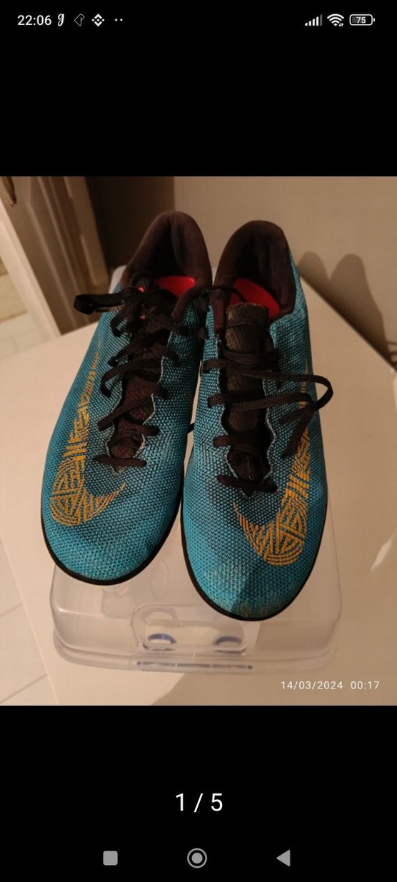 Nike Turkuaz Erkek Futbol Ayakkabısı Velcro Bağcıklı - Görsel 3