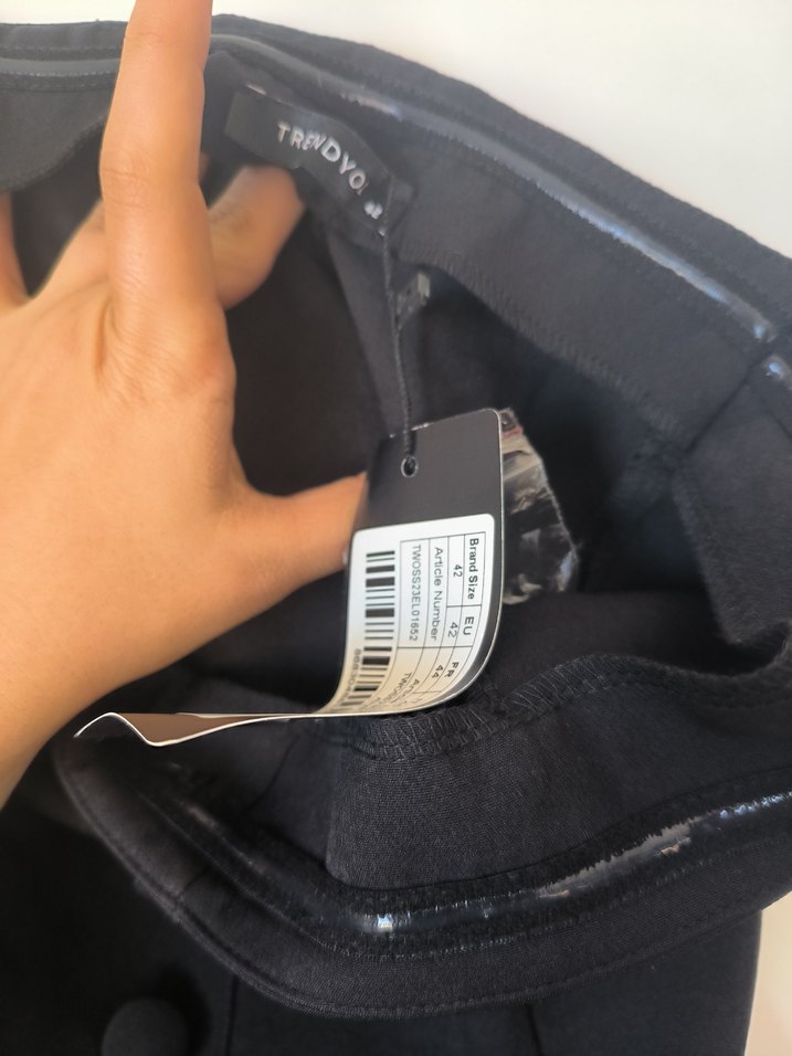 Düğmeli Siyah Mini elbise straplez - Görsel 5