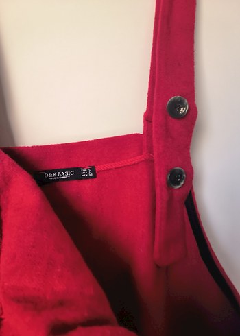 Kırmızı Midi Kısa Tulum/salopet - Görsel 4
