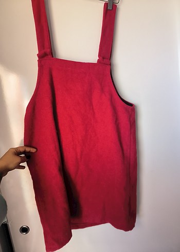 Kırmızı Midi Kısa Tulum/salopet - Görsel 7