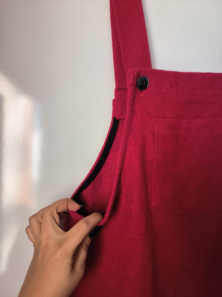 Kırmızı Midi Kısa Tulum/salopet - Görsel 2
