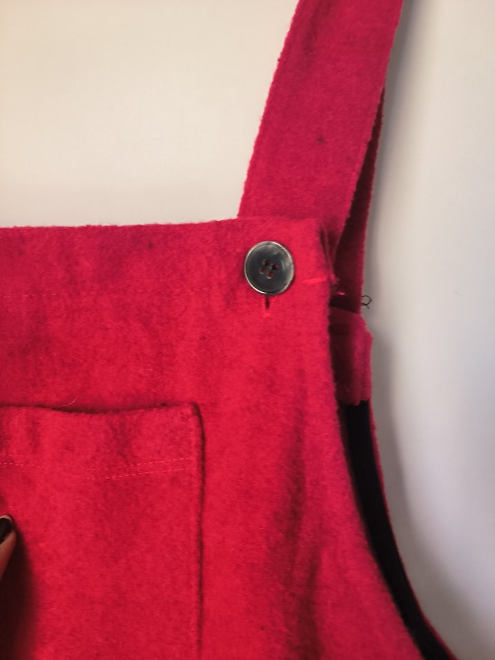 Kırmızı Midi Kısa Tulum/salopet - Görsel 3