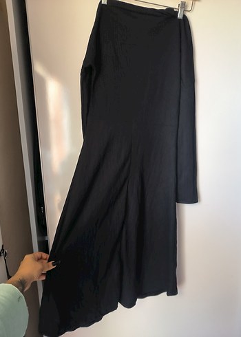 Siyah Uzun Elbise, Salaş ve Drapeli - Görsel 4