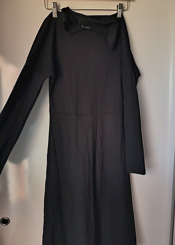 Siyah Uzun Elbise, Salaş ve Drapeli - Görsel 2