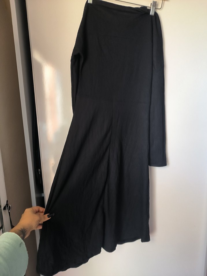 Siyah Uzun Elbise, Salaş ve Drapeli - Görsel 4